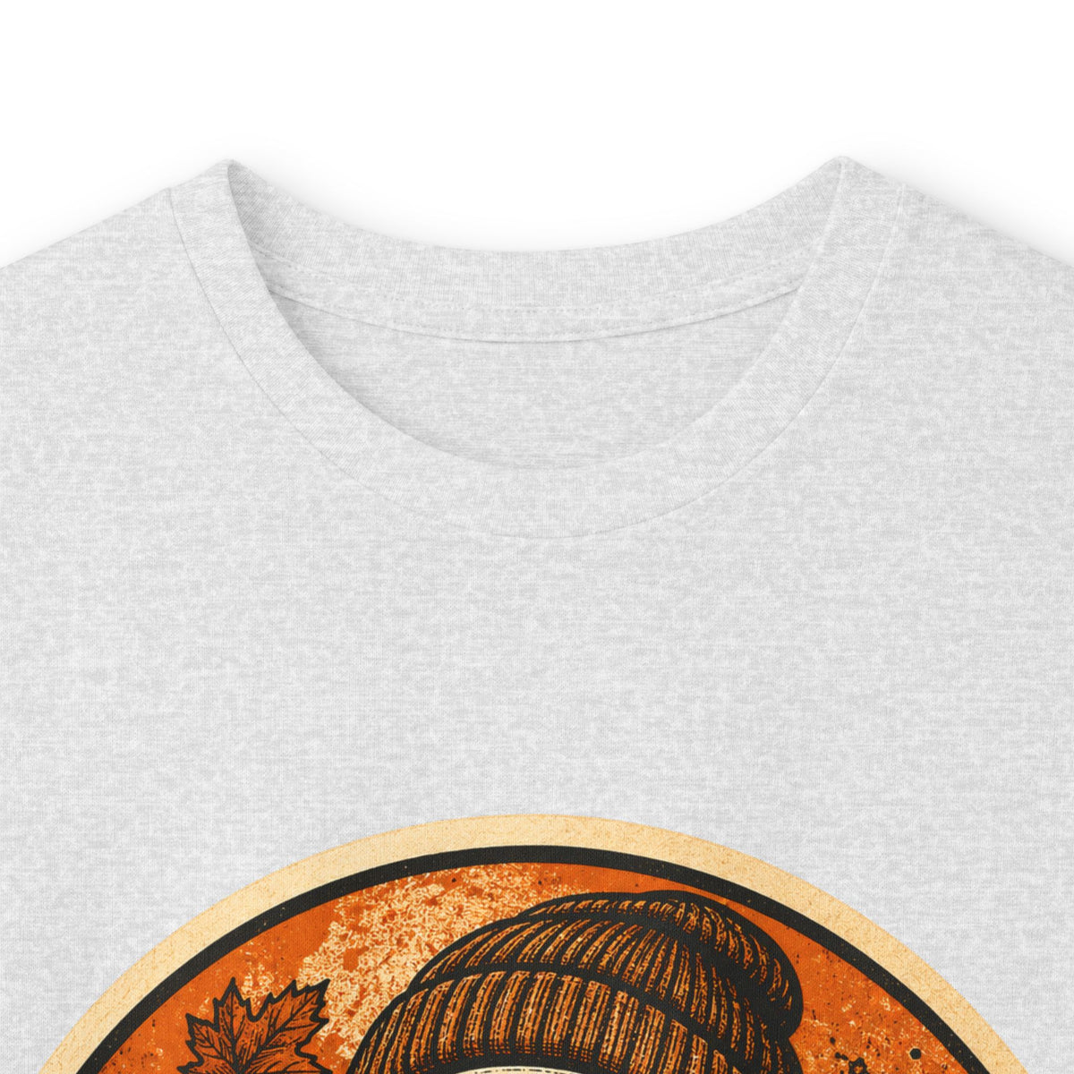 Skull Beanie Holding Coffee Long Sleeve Tee | Autumn Floral Circle