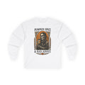 Pumpkin Spice & Bad Advice Long Sleeve Tee | Skeleton Coffee Autumn