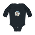 Infant Bodysuit — Cute Blue-Haired Angel Baby Graphic Long Sleeve Onesie