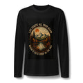 Long Sleeve T-Shirt — Retro Mountain Fall Design “Life Starts All Over Again When It Gets Crisp in the Fall”