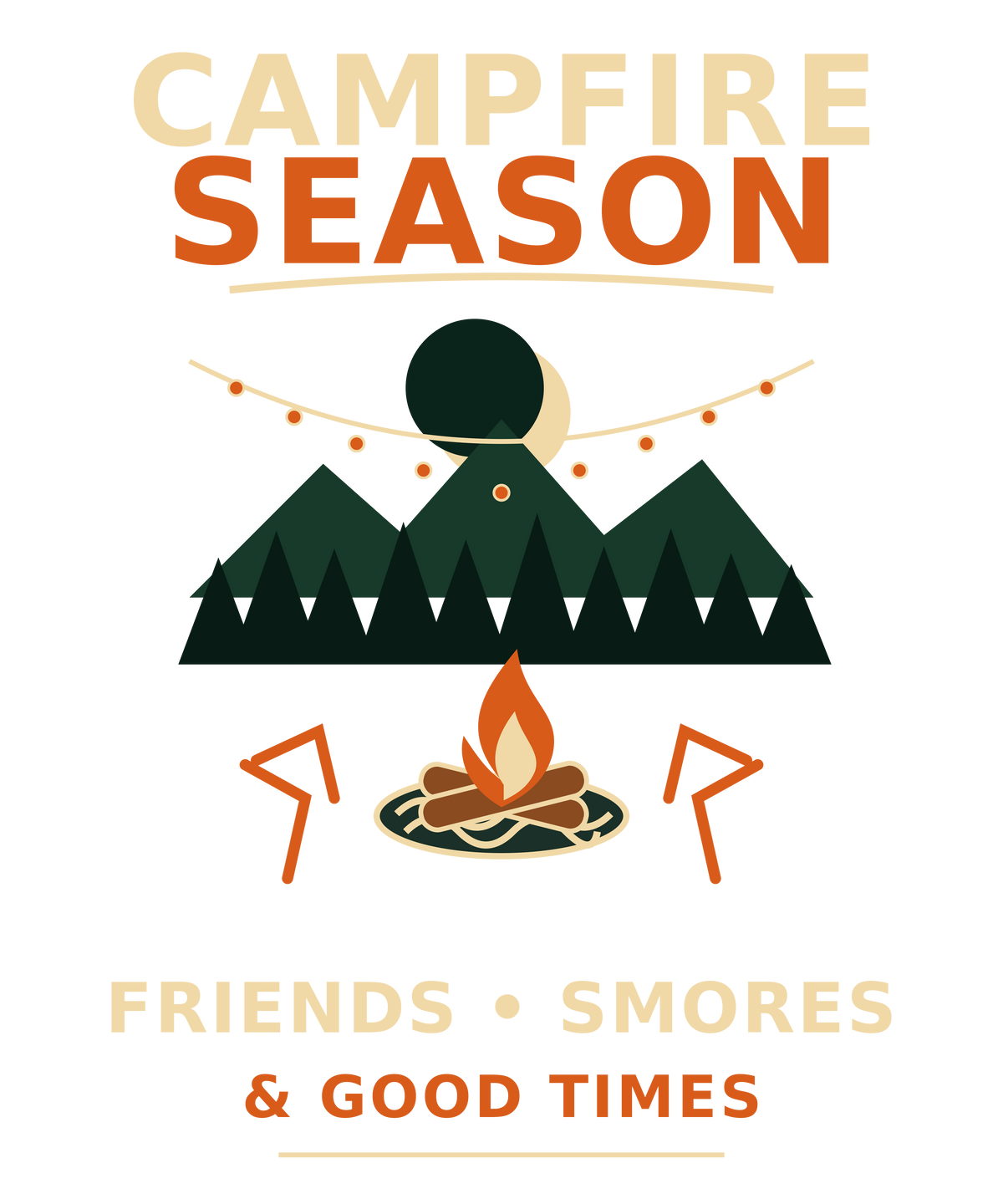 Campfire Season vintage outdoor t-shirt design