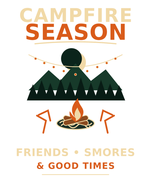 Campfire Season vintage outdoor t-shirt design