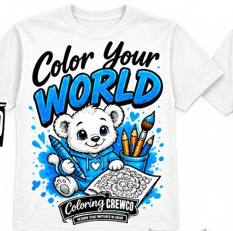 Color Your World Coloring CrewCo shirt design
