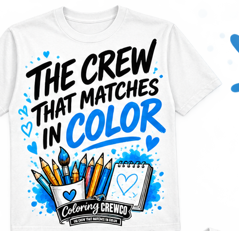 The Crew That Matches in Color Coloring CrewCo shirt design