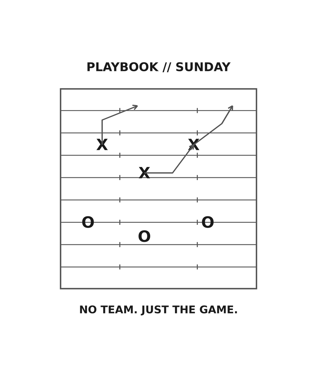 Sunday Uniform minimalist football playbook back design