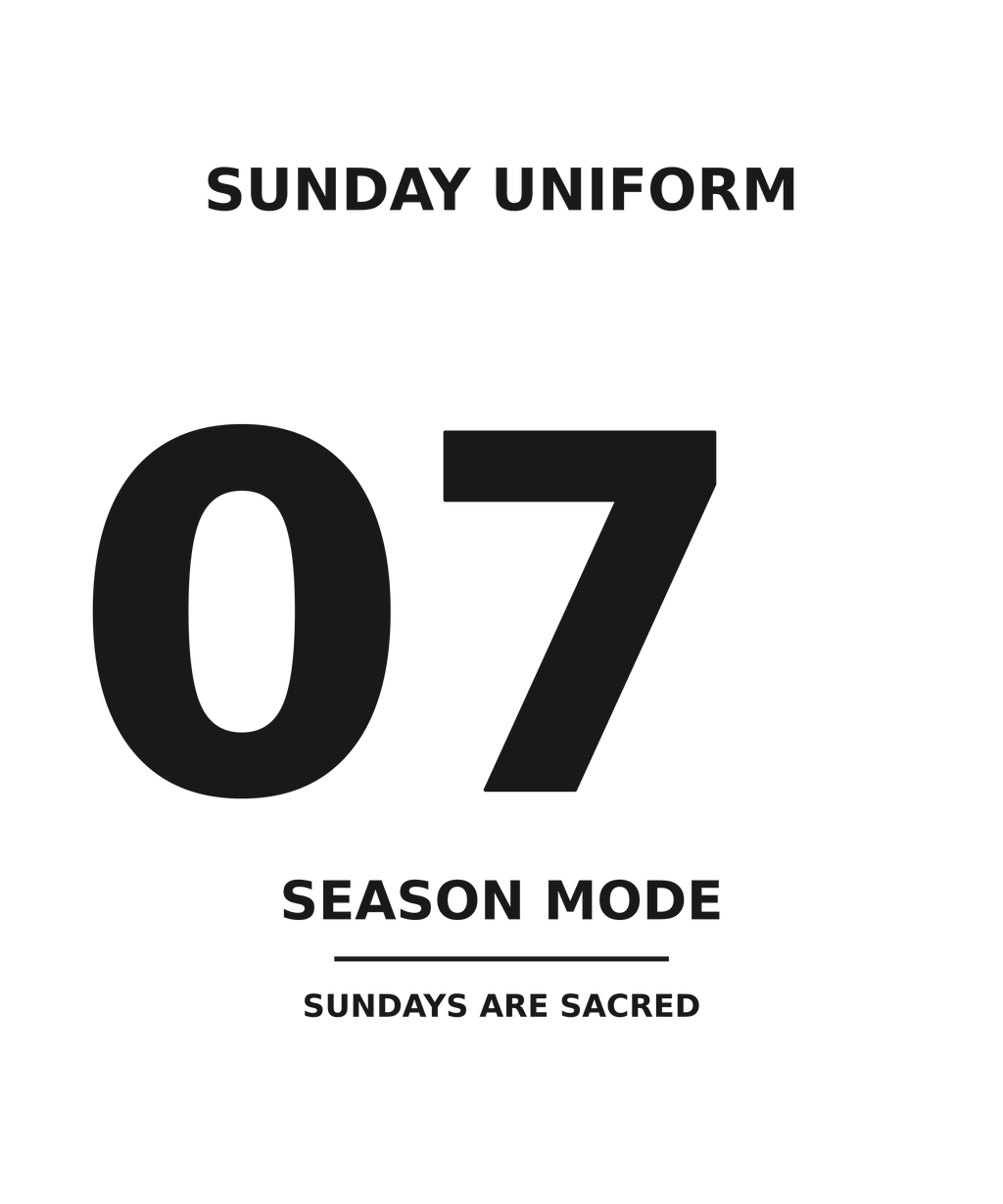 Sunday Uniform minimalist football jersey tee front design
