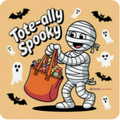Tote-ally Spooky mummy Halloween tote bag print design